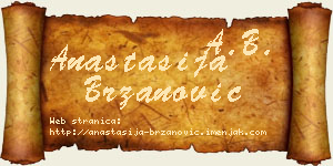 Anastasija Brzanović vizit kartica
